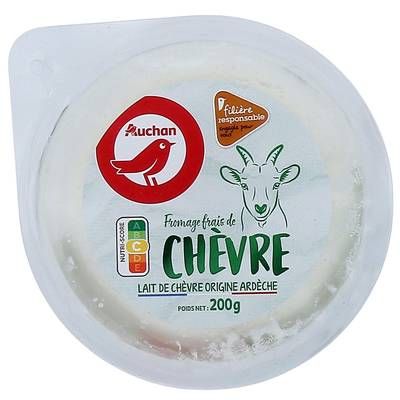 Auchan Fromage frais de chèvre filière responsable, 200g