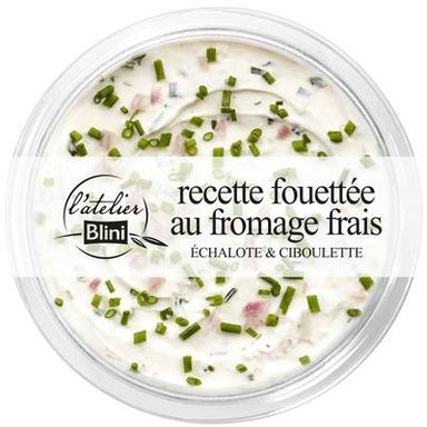 Atelier Blini Recette Fouétée au Fromage Frais Echalote et Ciboulette à Tartiner, 140g