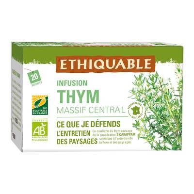 Ethiquable - Commerce Equitable Infusion Thym du Massif Central Bio - 20 sachets, 30g