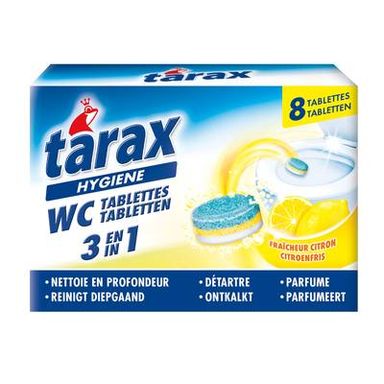 Tarax Tablettes WC 3-en-1 Fraîcheur citron, 8  pièces