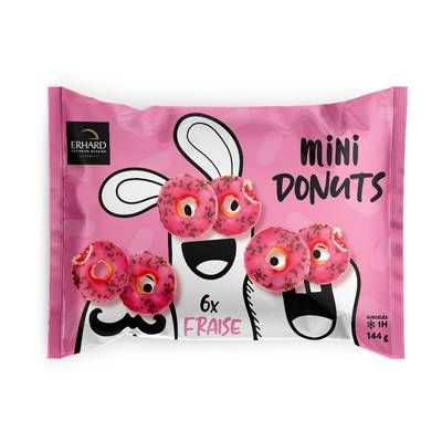 Erhard Minis donuts strawberry, 144g