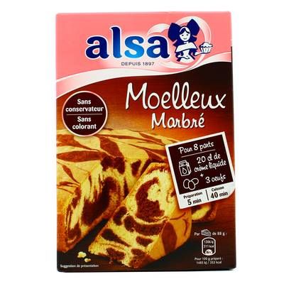 Alsa Préparation pour gâteau moëlleux marbré, 435g