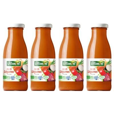 Vitamont Mini cocktail de légumes Bio, Lot de 4x25cl