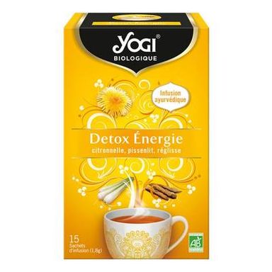 Yogi Infusion Detox Energie Citronnelle Pissenlit Réglisse Bio - 15 sachets, 27g