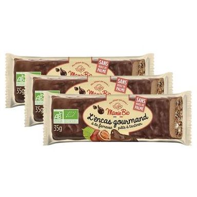 Mamie Bio Barre chocolaté bio L'Encas Gourmand, Lot de 3x35g