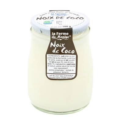 La Ferme du manège Yaourt Noix de coco au lait entier, 180g