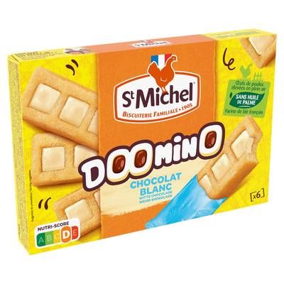 St Michel Biscuit doomino chocolat blanc, 6 unités
