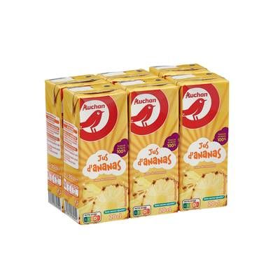 Auchan Jus d'ananas à base de concentré, 6x20cl