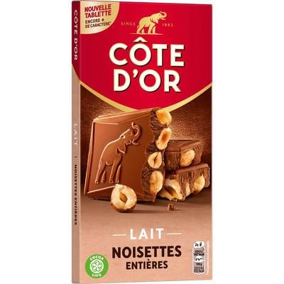 Côte d'Or Chocolat Lait Noisettes entières, 180g