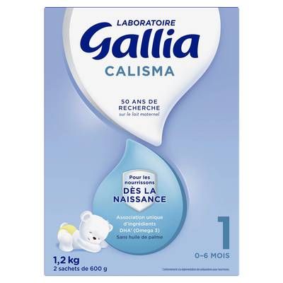 Laboratoire Gallia Lait bébé en poudre Calisma 1er âge en sachet, 0-6 mois, 2x600g