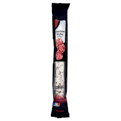 Auchan Saucisse Droite Pur Porc, 250g