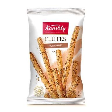 Kambly Flûtes Croustillantes aux Trois Graines, 125g