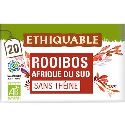 Ethiquable - Commerce Equitable Rooibos sans théine Bio d'Afrique du Sud, 40g