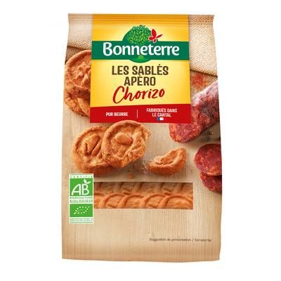 Bonneterre Biscuits sablés au chorizo bio, 100g