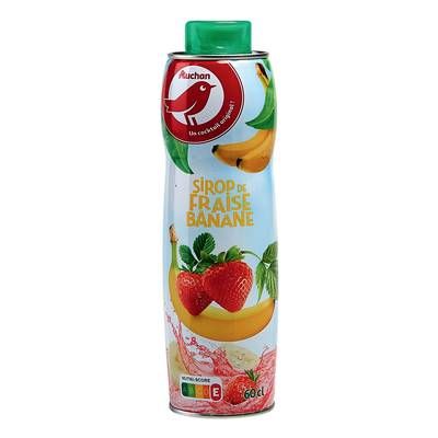 Auchan Sirop de fraise banane, 60cl