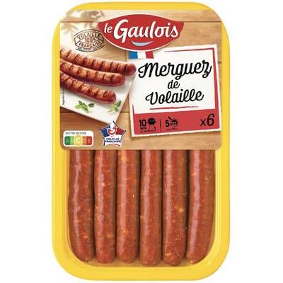 Le Gaulois Merguez de Volaille, 6x50g