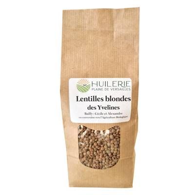 Huilerie Plaine de Versailles Lentilles blondes cultivées dans les Yvelines, 500g