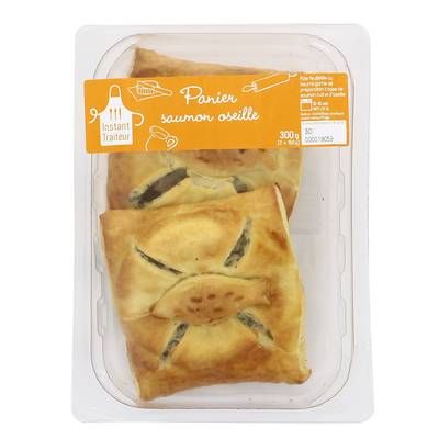 Instant Traiteur Paniers feuilletés Saumon Oseille, 2x150g