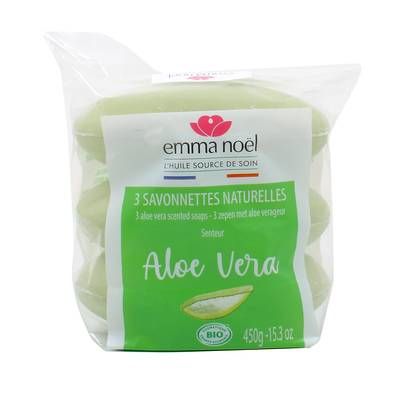 Emma Noel Savonnettes senteur Aloe Vera Bio, 3x150G