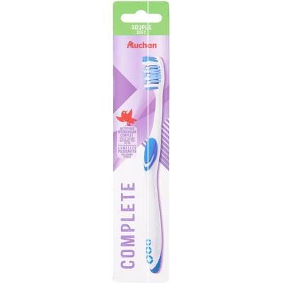 Auchan Brosse à dents complète souple, 1 brosse à dents