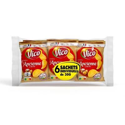 Vico Chips à l'ancienne au sel fin, 6x30g