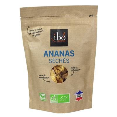 Ibo Ananas séché en morceaux bio, 80g