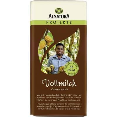 Alnatura Chocolat au lait Bio équitable - Projet, 100g