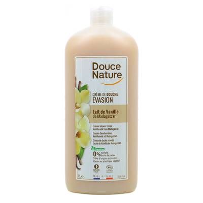 Douce Nature Crème de douche Evasion à la vanille Cosmébio, 1L