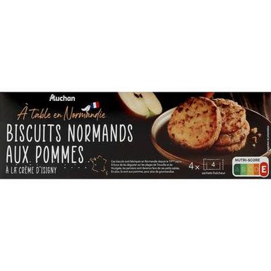 Auchan Terroir Biscuits sablés normands aux pommes et crème d'Isigny, 150g