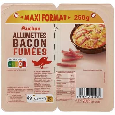 Auchan Allumettes Bacon Fumées, 250g