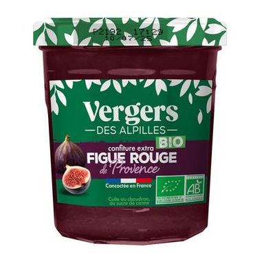 Vergers des Alpilles Confiture Extra Figue Rouge de Provence Bio, 370g