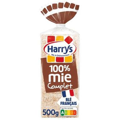 Harrys Pain de Mie Complet 100% Mie Sans Additifs, 20 tranches - 500g