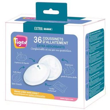Tigex Coussinets d'allaitement premium, 36 coussinets