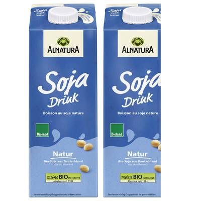 Alnatura Soja non sucré Boisson Végétale bio, Lot de 2x1L