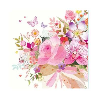 Paperproducts Design Serviette en papier Rose Bouquet, 20 serviettes de 33x33 cm