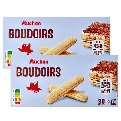Auchan Boudoirs aux oeufs frais, Lot de 2x175g