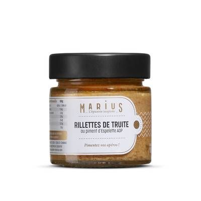 Marius, L'Épicerie Inspirée Rillettes de Truite au piment d'Espelette AOP, 100g