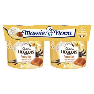 Mamie Nova Liégeois Vanille Coeur Caramel Beurre Salé, 240g
