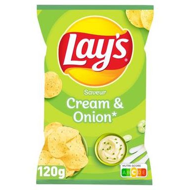 Lay's Chips saveur cream & onion, 120g