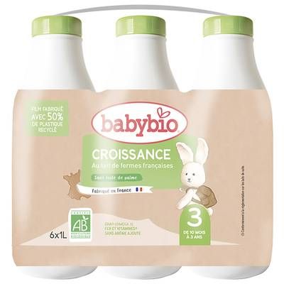 Babybio Lait de Croissance Bio 3ème âge Liquide Bébé Dès 10 Mois, 6x1L