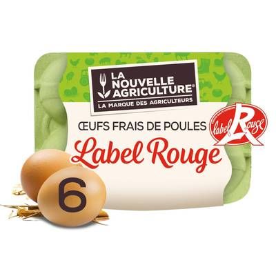 La Nouvelle Agriculture Oeufs plein air Label Rouge, 6 oeufs