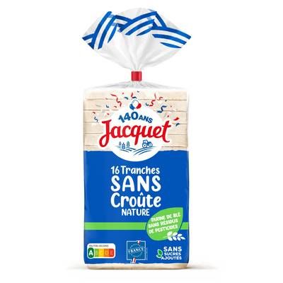 Jacquet Pain de Mie Sans Croûte et Sans Sucre Ajouté, 16 tranches - 345g