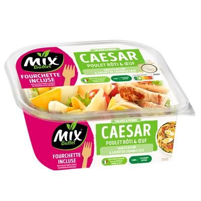 Mix Buffet Salade Caesar, Poulet Rôti, Penne, Œuf, Tomates, 250g