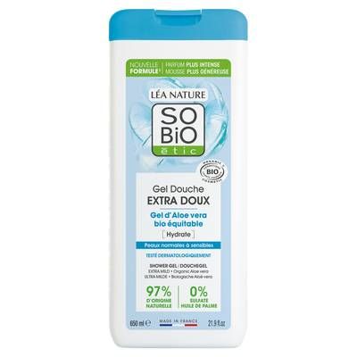 So'Bio Gel douche extra doux, au gel d'Aloe vera bio, hydrate, 650ml
