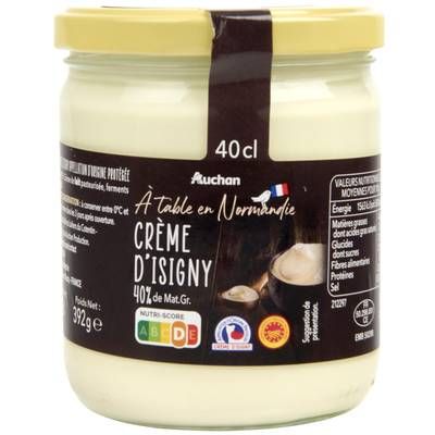 Auchan Terroir Crème fraîche d'Isigny épaisse entière AOP 40%mg, 40cl