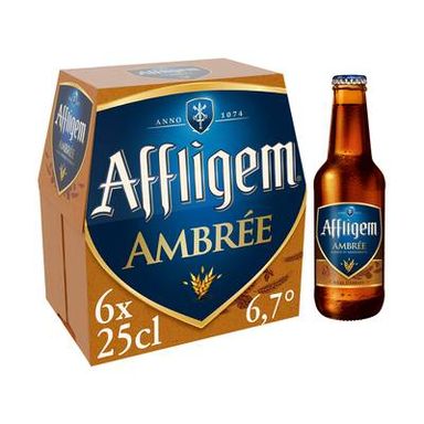 Affligem Bière d'Abbaye ambrée 6°7, 6x25cl