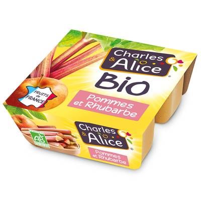 Charles et Alice Pomme rhubarbe bio, 4x95g