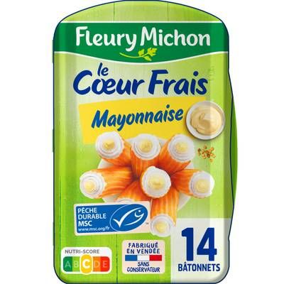 Fleury Michon Surimi Coeur Mayonnaise, 14 bâtonnets - 224g