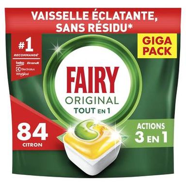 FAIRY Tablette lave-Vaisselle Original Tout en 1 Citron, 84 capsules