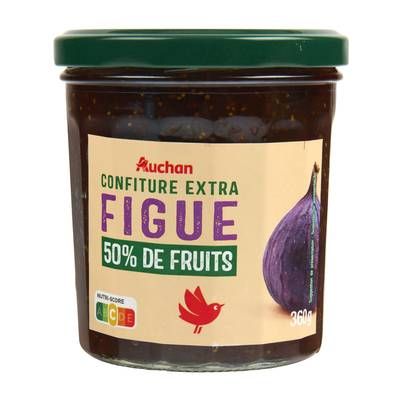 Auchan Confiture extra de figue 50% de fruits, 360g
